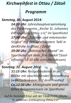 Programm zum Kirchweihfest